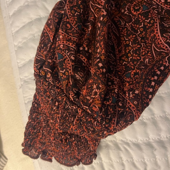 Evereve brand wrap blouse paisley warm colors size XL - Picture 3 of 5